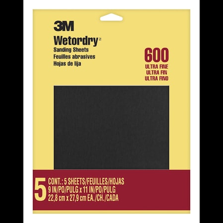 3M Wetordry Sandpaper 9084NA, 9"x11", Ul, PK50 9084NA